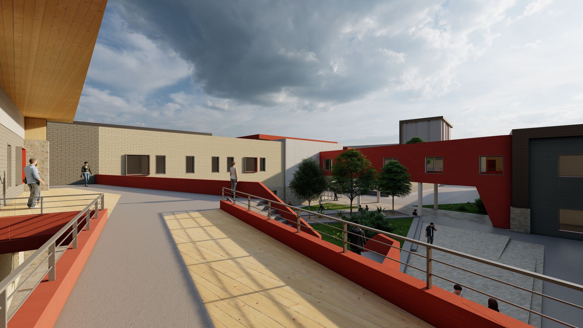 Waco High courtyard